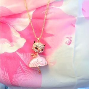 Pretty Kitty Pendant Necklace, BJ Stamped, NWT.